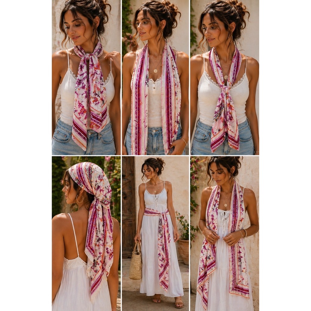 Boho Paisley Rhinestone Scarf Wrap Shawl Festival Gypsy Fairycore Cottagecore